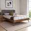 Lit plateforme grand tapissier Daventry Cowarts, gris foncé / noyer H 57,9 po x l 63,45 po x L 82,15 po-118853378-118853404