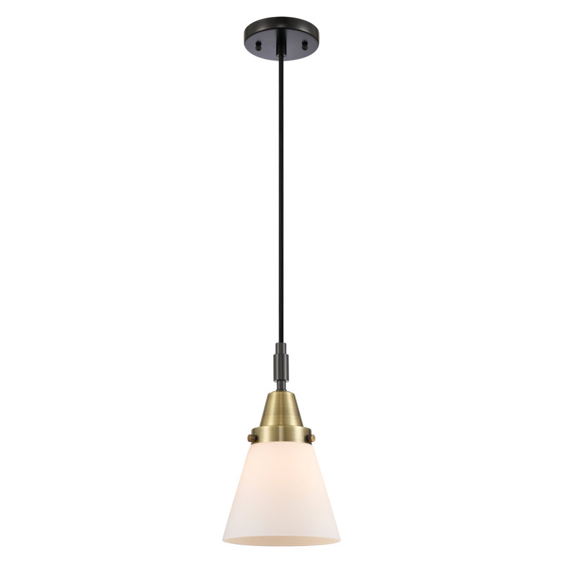 Downtown Urban - Cône Caden - Mini-luminaire suspendu à cordon 1 lumière - Abat-jour, H 129,88 po x l 6,25 po x P 6,25 po