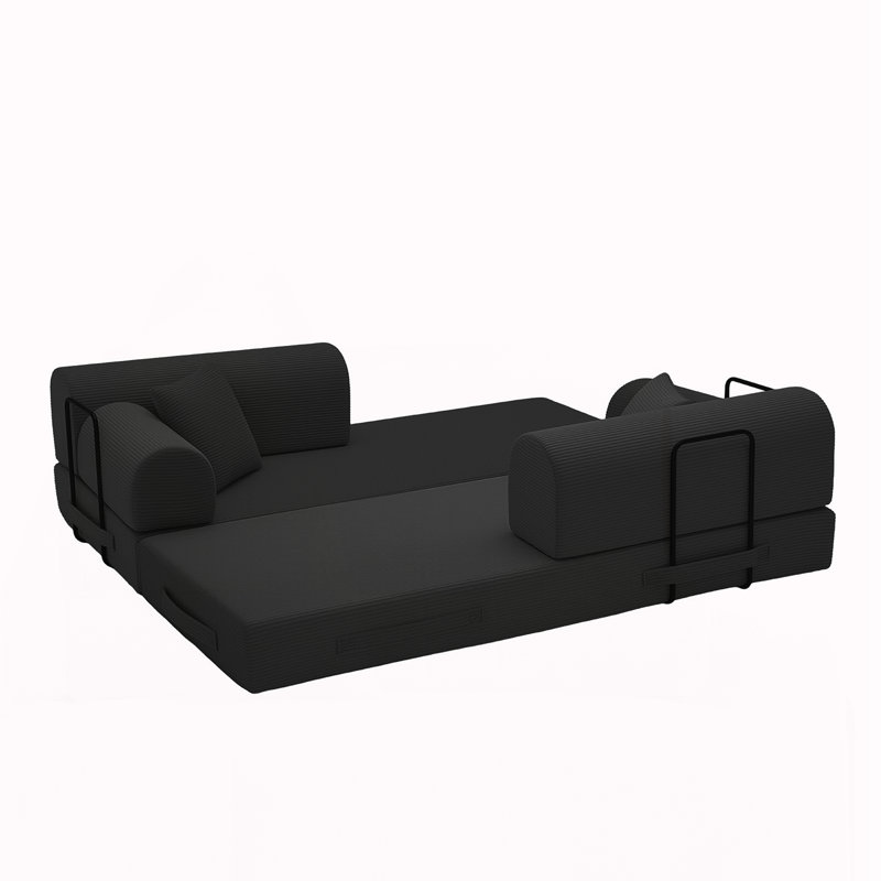 Canapé-lit convertible, Tissu noir