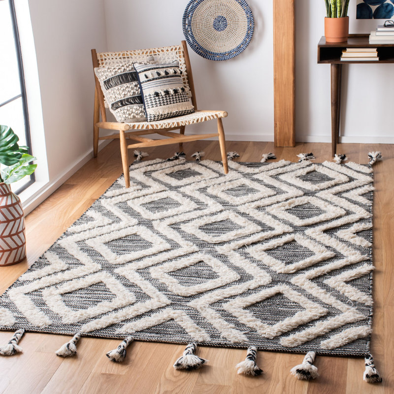 Tapis en laine touffeté à la main Alimatou, Rectangle 5 pi x 8 pi