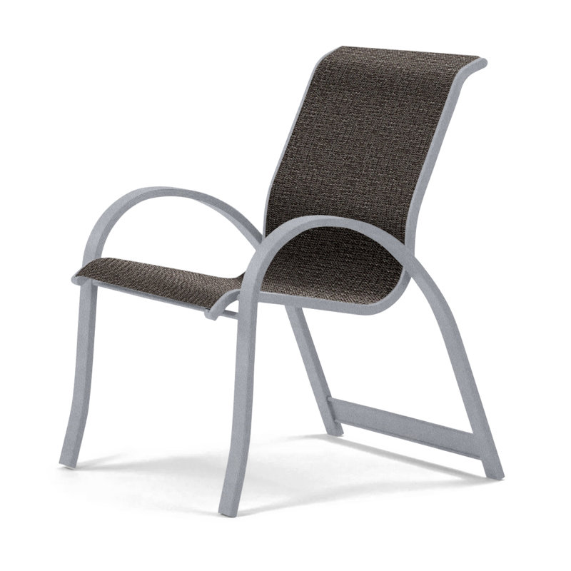 Aruba Stacking Patio Dining Armchair, Augustine Shadow, White