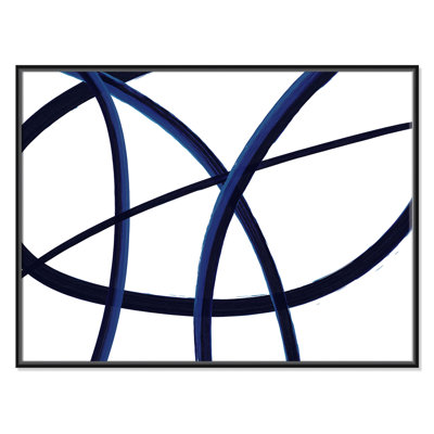 «Brush in Motion - Indigo I - Floater Frame», reproduction d'art sur toile