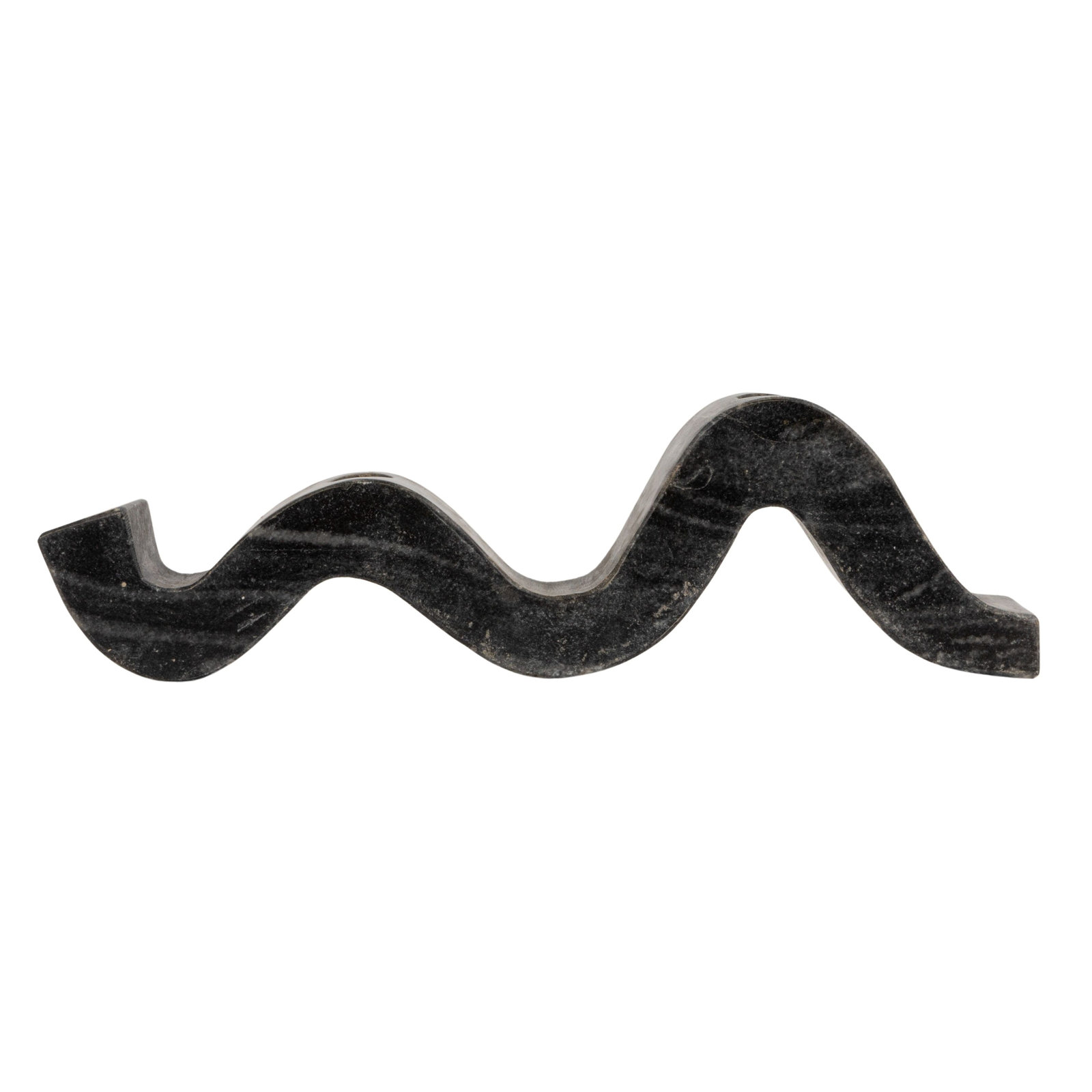 Marble Wave Double Taper Candle Holder, Black