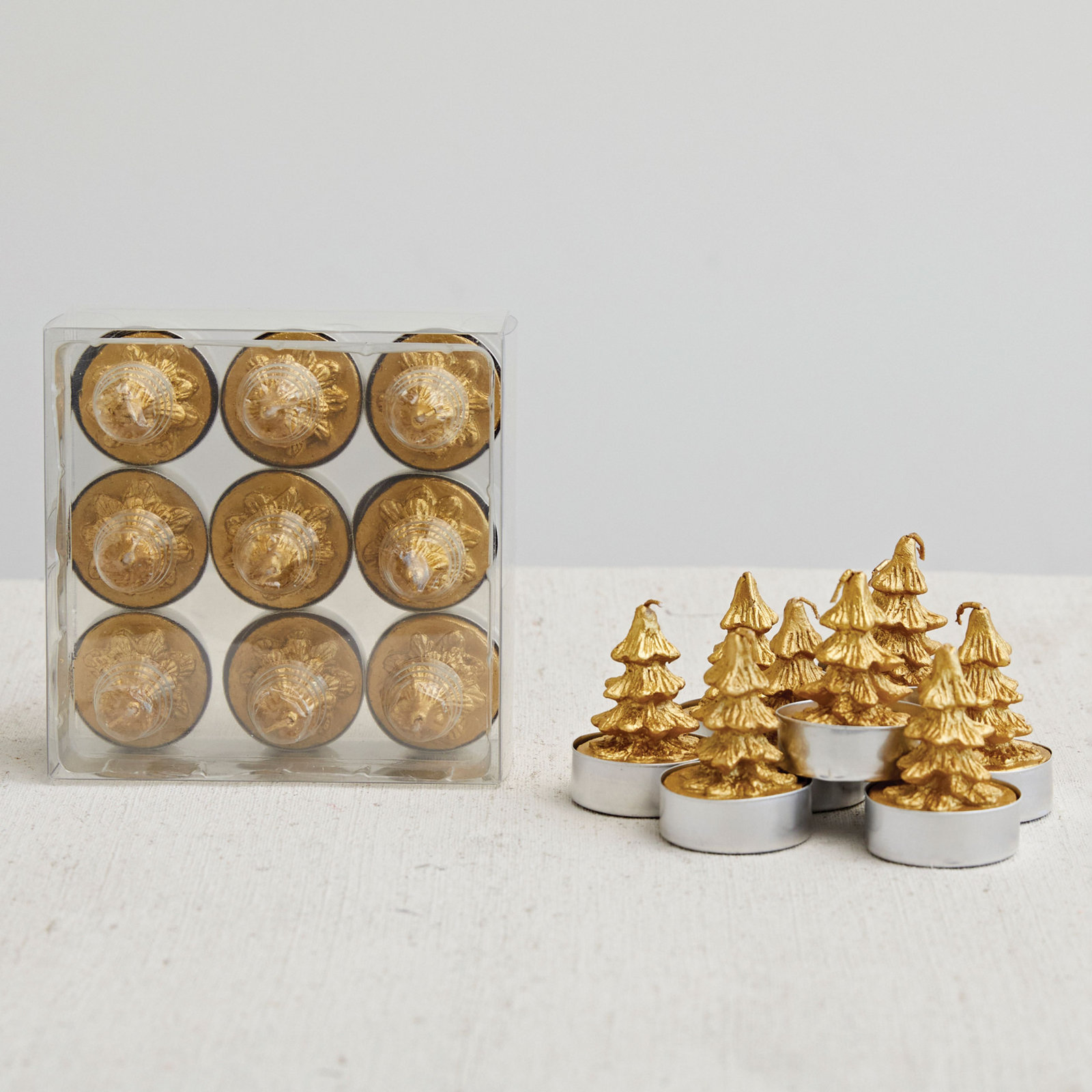 Tealight Candle Set, Gold
