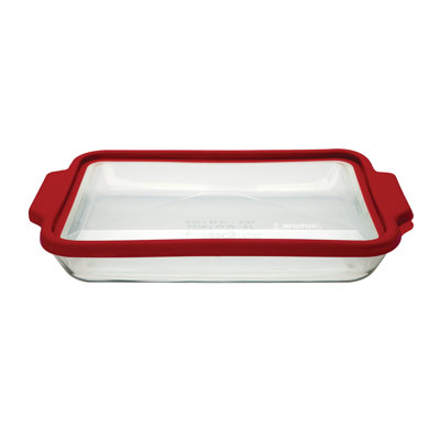Alta 3 pte Plat de cuisson rectangulaire en verre avec couvercle TrueFit