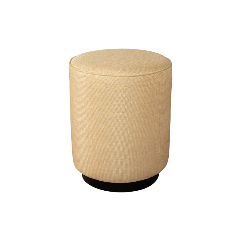 Leloni Velvet Round Solid Colour Pouffe Ottoman
