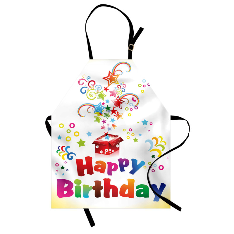 Multicolore, tablier d'anniversaire The Party Aisle ™ unisexe, boîte-cadeau étoiles colorées, taille adulte