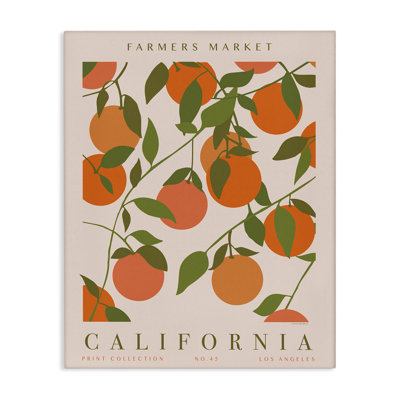 California Farmers Market Canvas Wall Art by Kamdon Kreations