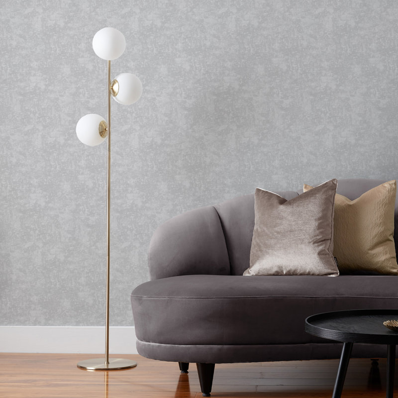  10.5m x 53cm Textured Metallic Finish Wallpaper Roll, Silver