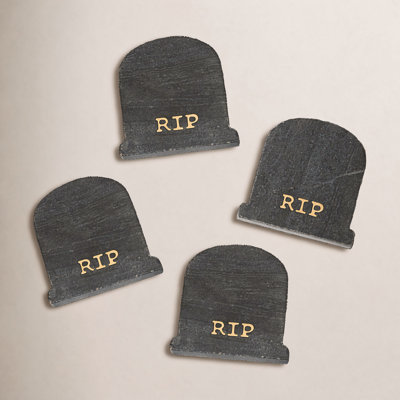 Halloween R.I.P. Marble Coaster Set