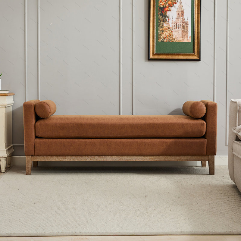 Pono Boucle Upholstered Bench, Brown