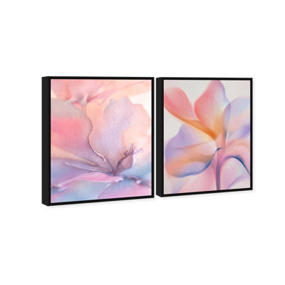 Watercolor Petals Set Abstract Canvas Print by Oliver Gal, Black Frame, 16 x 20