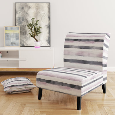 Fauteuil de chambre moderne et rembourré gris et mauve