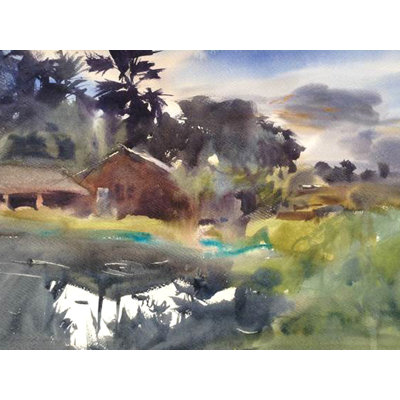 Tribal Household | Loose Watercolor Painting By Madhusudan Das