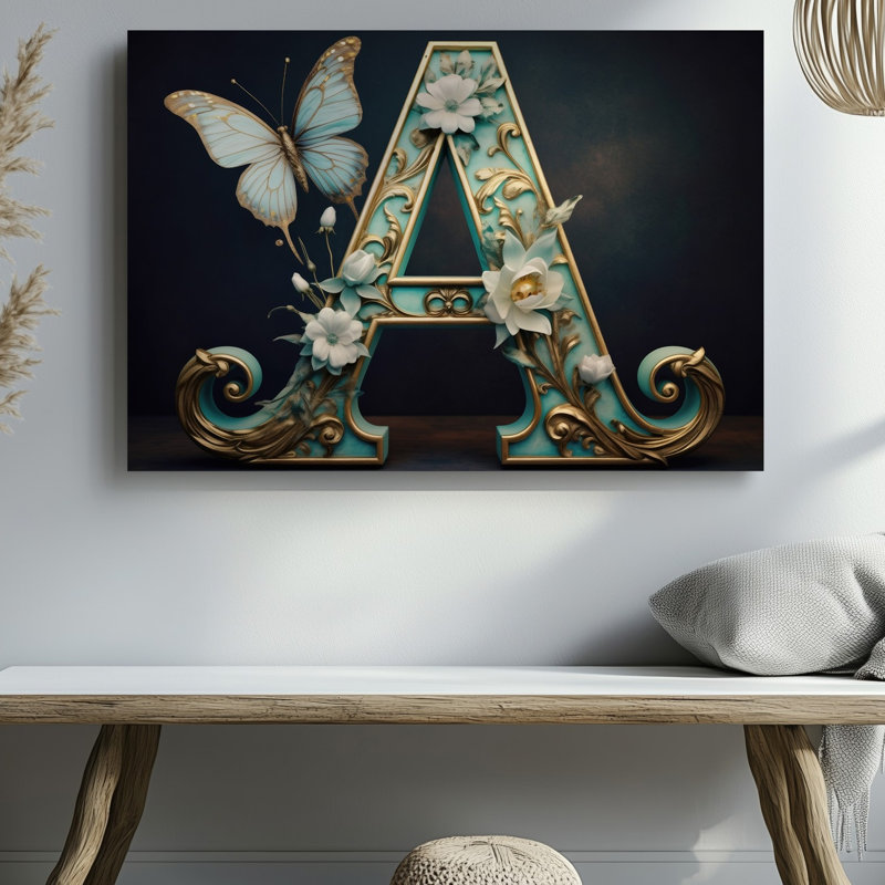 Toile «A Style Vintage», lettre A Emerges, H 30 po x l 40 po