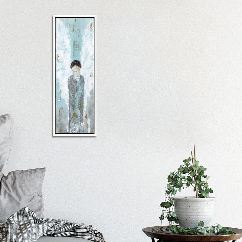 Male Angel by Ashley Bradley - Gallery-Wrapped Canvas Giclée on Canvas, 30.48 cm H x 91.44 cm W, White Framed