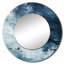 Blanc et bleu, élément abstrait Fight II - miroir mural décoratif formes abstraites, miroir rond bleu, impression sur métal-99621859