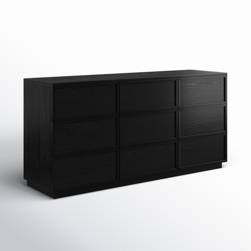 Commode 9 tiroirs Hudson, Noir
