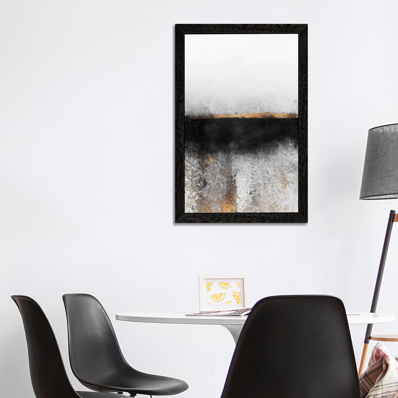Soot And Gold - Print on Canvas, 66.04 cm H x 45.72 cm W, Black Floater Framed