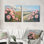 Pivoines au bord de la ferme I - art mural pivoines - art mural traditionnel sur toile 2 pièces
