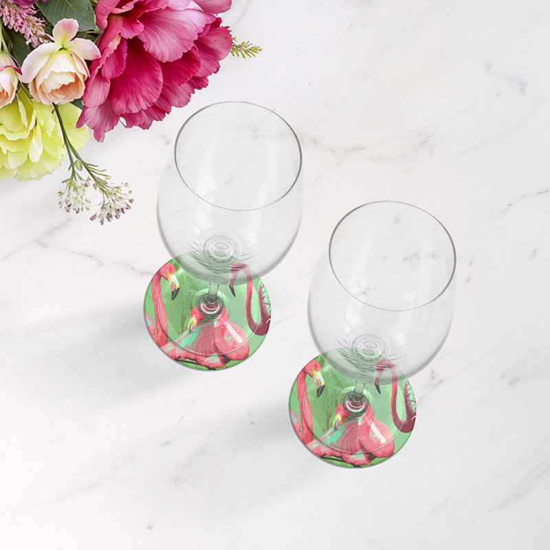 Sous-verres ronds Palm Springs, Flamant