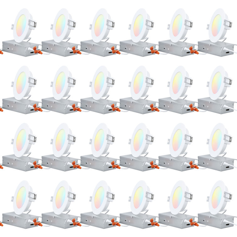 4'' Selectable Color Temperature Dimmable LED Canless Recessed Lighting Kit