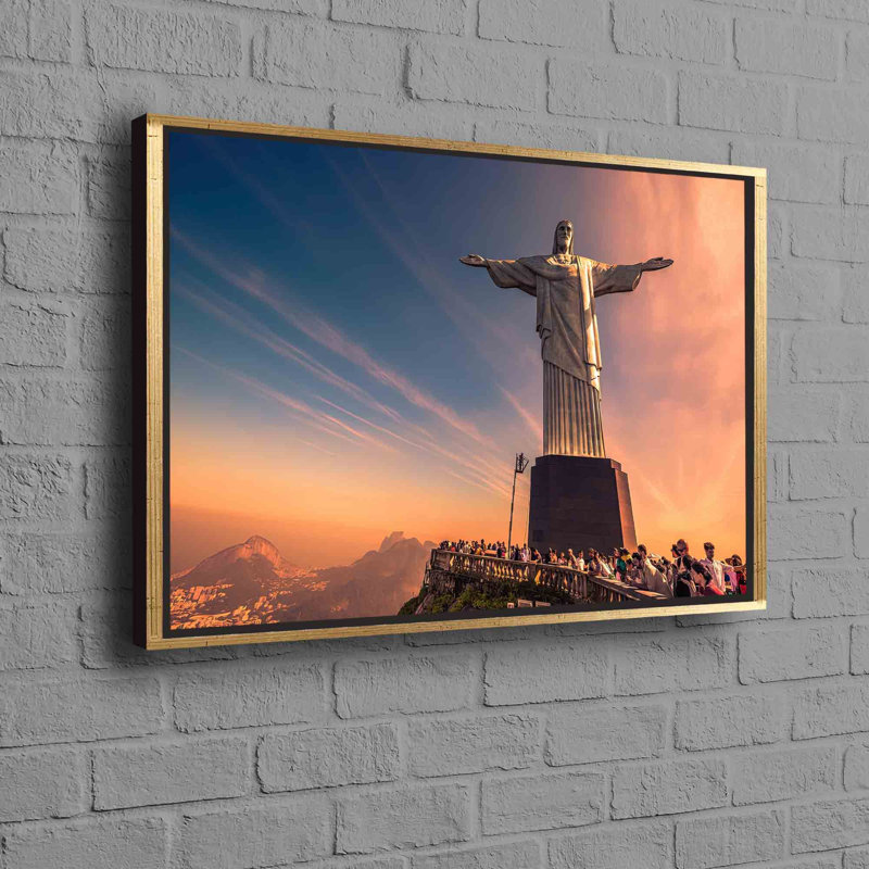 Print on Canvas, Framed Print without Mat, Gold, 80 cm H x 110 cm W