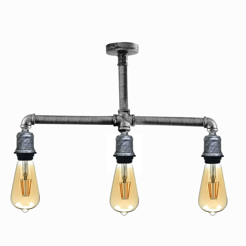Hinnenkamp Semi Flush Mount, Brushed Silver