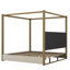 Lit plateforme à baldaquin avec tête de lit et structure en métal Upholstery-2141550092