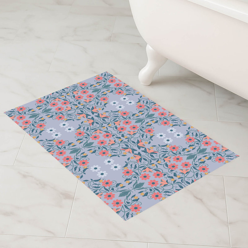 Tapis de bain Myah Millie, Rectangle - L 34 po x l 21 po, Pervenche