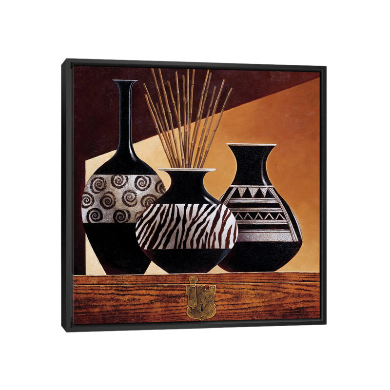 «Patterns In Ebony I» par Keith Mallett - Estampe numérique sur toile tendue avec châssis, H 26 po x l 26 po x P 1,5 po