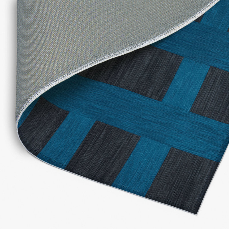 Tapis intérieur / extérieur noir à carreaux, Rectangulaire 2 pi x 3 pi