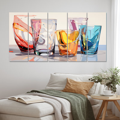 «Food Drinkware An Abstract III», reproduction sur toile - 5 panneaux égaux