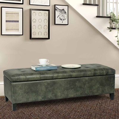 Loggins Faux Leather Storage Bench by Winston Porter