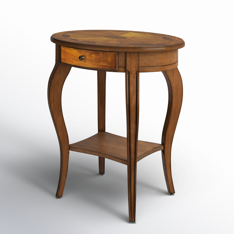 Arispe End Table with Storage, Olive Ash Burl