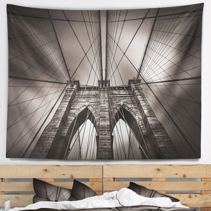 Tapisserie du pont de Brooklyn à New York, États-Unis, H 32 po x l 39 po
