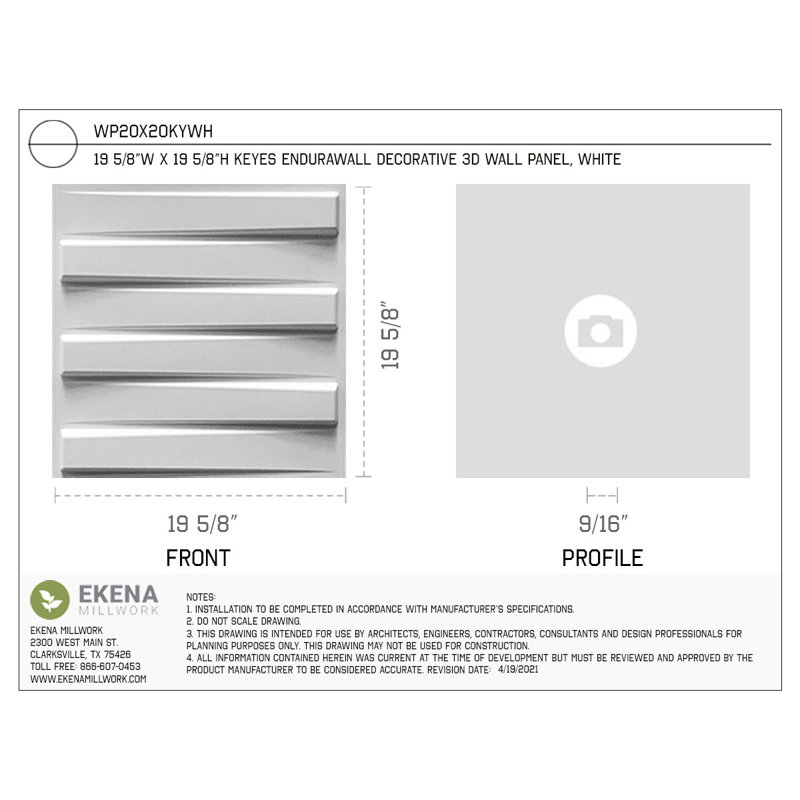 Keyes EnduraWall Decorative 3D Wall Panel