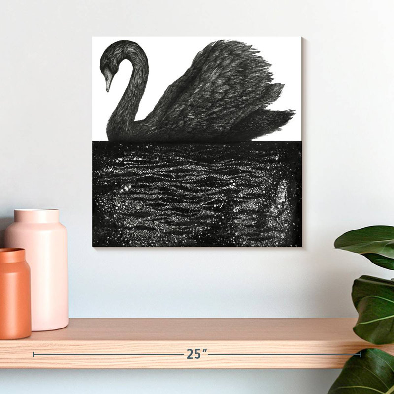 Brampt Black Swan Reflection, 16" H x 16" W