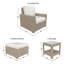 Chaise longue d'extérieur avec repose-pieds et coussins Sunbrella Leanne-848137516