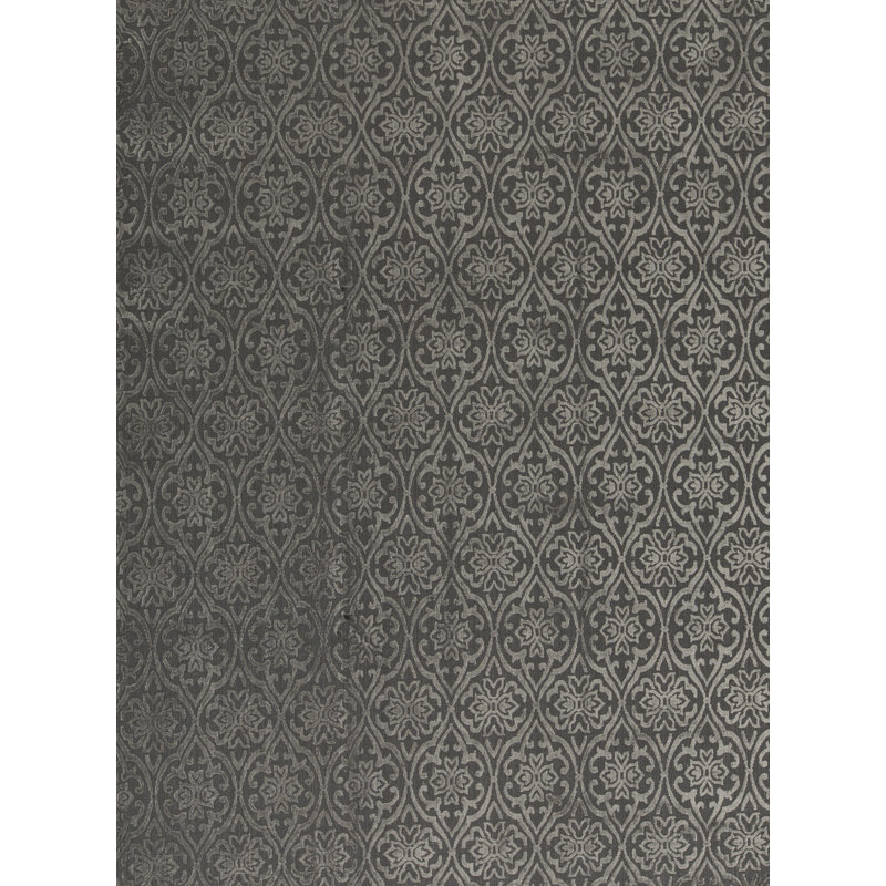 Jakat Wool Damask Area Rug in Gray