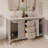 Scalloped 60 Inch Double Bowl Vanity - Light Grey - No Top - Gold Knobs-123431079-123431083