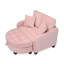 Canapé à deux places, canapé-lit double avec accoudoirs et dossiers irréguliers, repose-pieds avec espace de rangement, livré avec deux petits coussins, convenant au salon et à la chambre à coucher