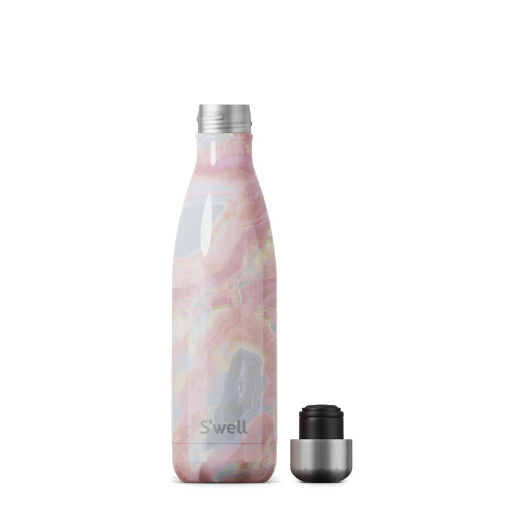 Vacuum Insulated Water Bottle - Rose Pink 16 oz Snow