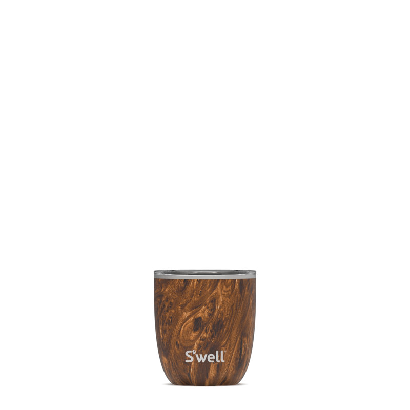 S'well Stainless Steel Triple-Layered Vacuum-Insulated Tumbler, 10 oz., Teakwood