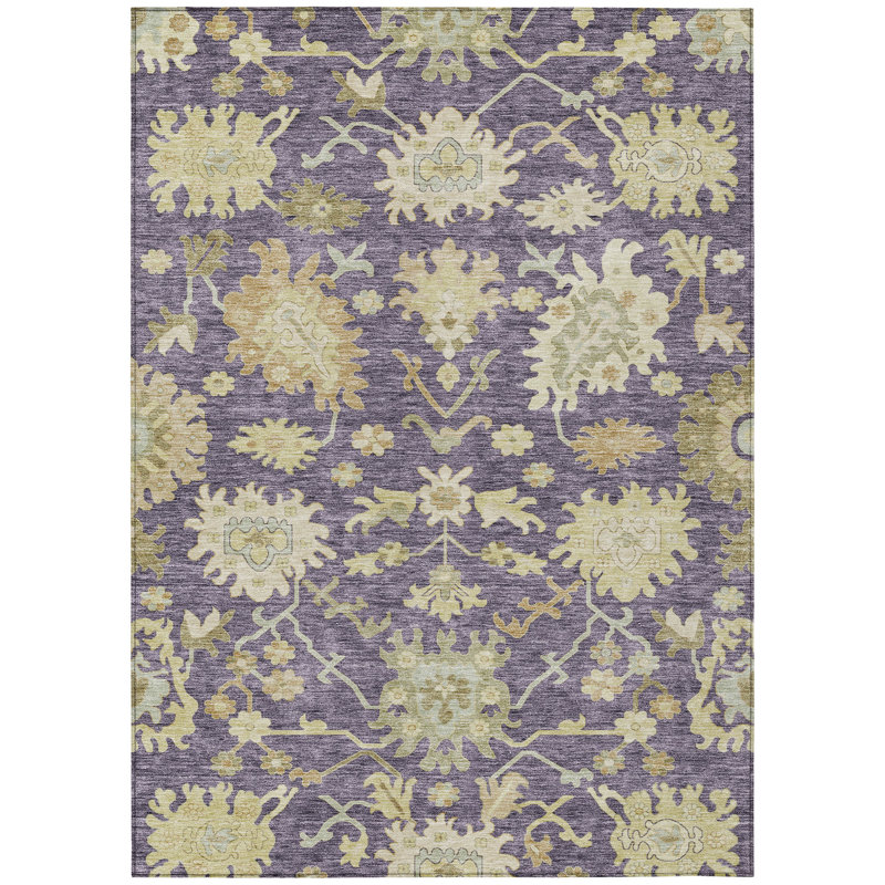 Louis Purple Washable Indoor-Outdoor Rug - , 5' x 7'6"