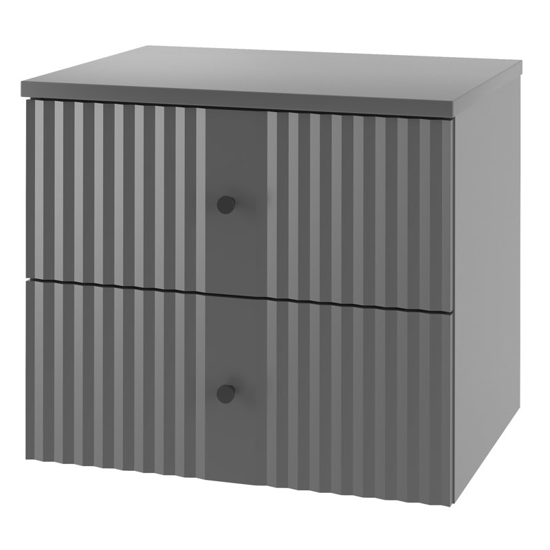 Arashel Wall Mounted Required Bathroom Storage Furniture Set, Black