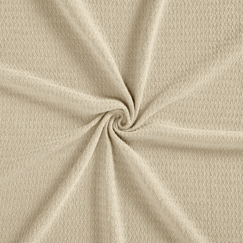Ivory Waffle Weave Honeycomb Knit Cotton Throw Blanket