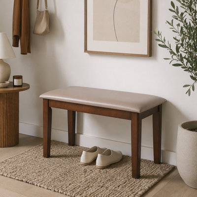 Banc en bois massif avec coussin en tissu Tech respirant