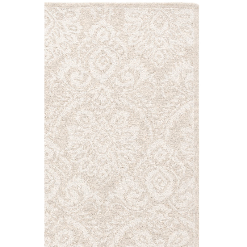 Metro 925 Hand Tufted 80% Wool; 20% Cotton Damask Rug, Rectangle 4' x 6'