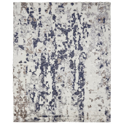 Wool Area Rug in Gray/Blue
